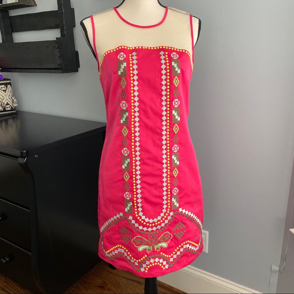 C.Luce Pink/ Rose Colored Dress With Embroidery Details Size Medium